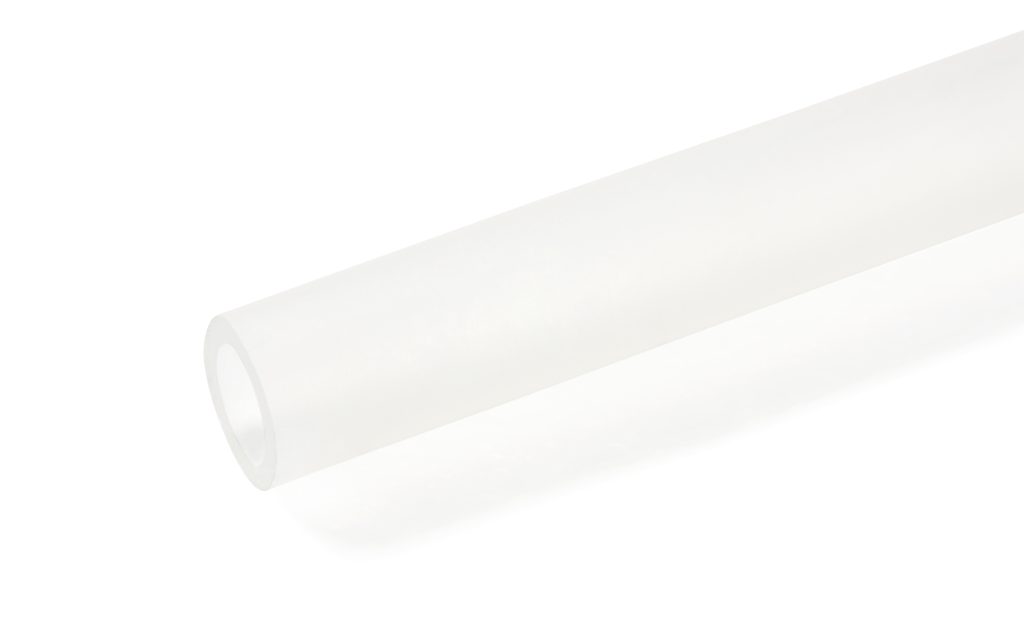 Custom extruded silicone tube developed by Silnova for food industry applications